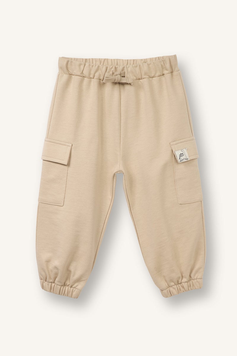 DeFacto Beige BabyBoy Baby Boy Kargo Fit Sweatpants Casual - Image 1